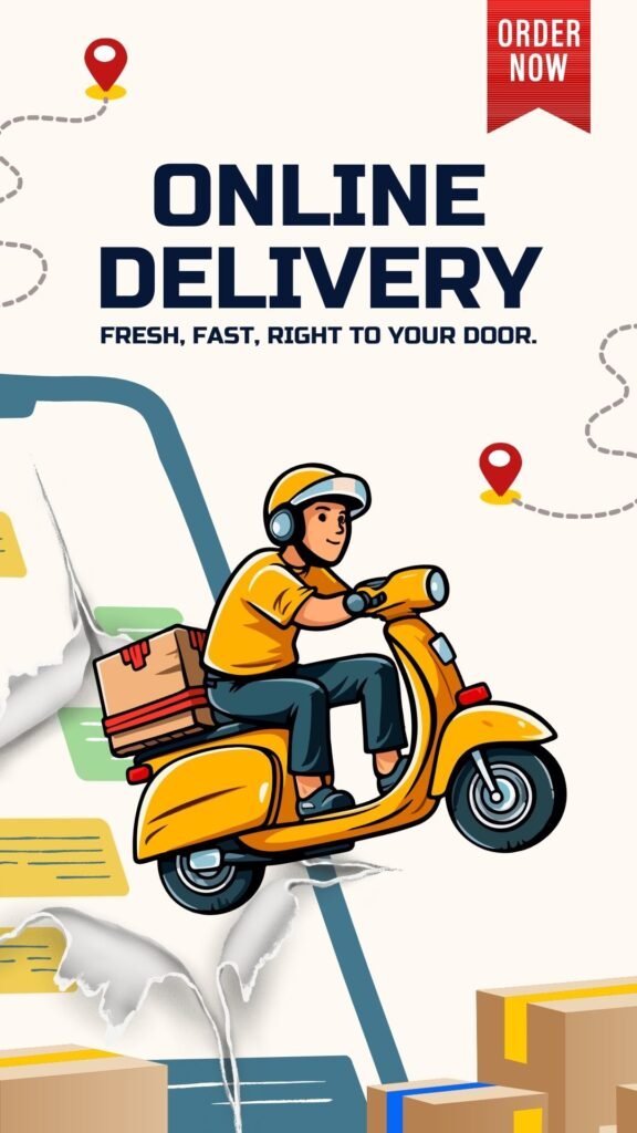 orange and yellow food delivery service instagram story (1)