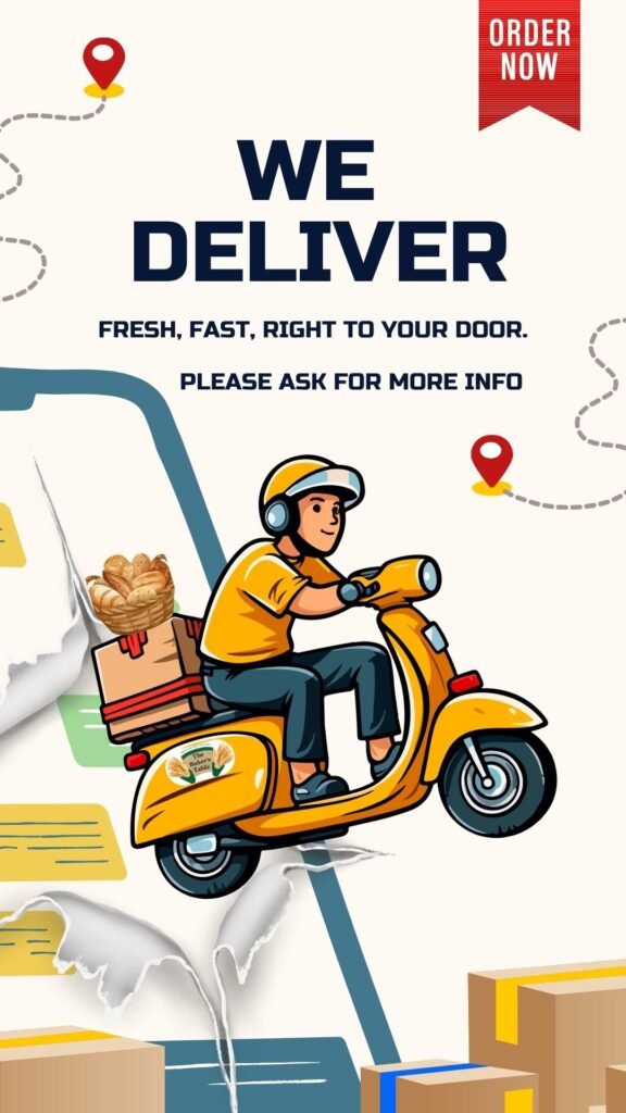 orange and yellow food delivery service instagram story